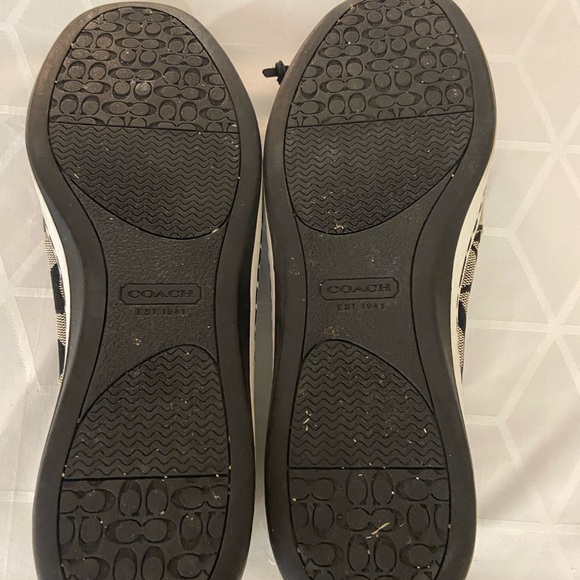 Coach Richelle Topsider Boat Shoes Canvas Leather Black Womens SZ 9B Monogram - Picture 4 of 6